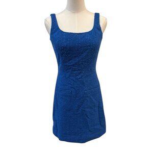 Veronica Beard Blue Tweed Sleeveless Sheath Dress Size 2 Like New
